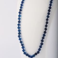 Mavi Serbest Kesim Damla Kehribar Kolye, 45 cm Genç, Yetişkin, Sertifikalı
