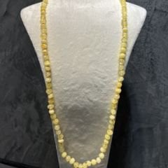 Şeffaf Süt Rengi Serbest Kesim Damla Kehribar Kolye, 45 cm Genç, Yetişkin, Sertifikalı
