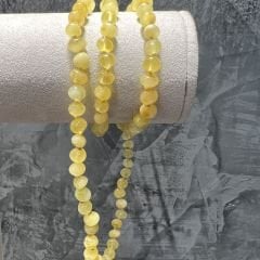 Şeffaf Süt Rengi Serbest Kesim Damla Kehribar Kolye, 45 cm Genç, Yetişkin, Sertifikalı