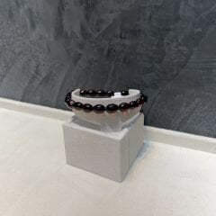 Kahverengi Serbest Kesim Damla Kehribar Bileklik Esnek Misina, Genç, Yetişkin, Sertifikalı